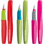 Pelikan - Bút mực Twist Red_Lime_Pink ngòi M 0.7 mm (Tặng 6 ống mực tím)